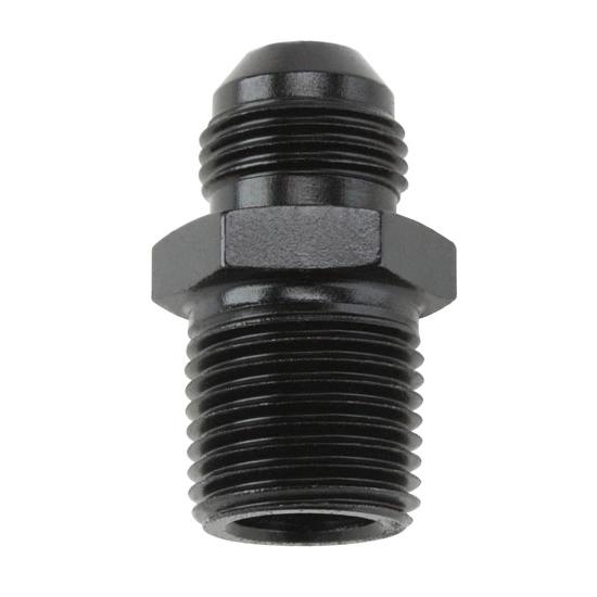 Black Straight -10 AN Flare to 3/8 Inch NPT Pipe Adapter Fitting