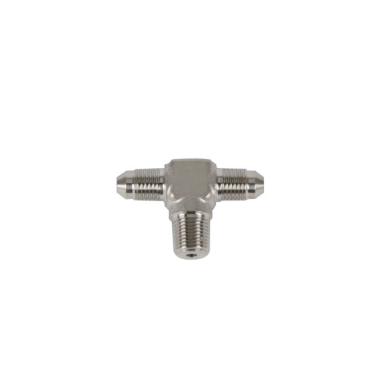Stainless Steel AN3 to AN3 Tee, 1/8 Inch NPT Male