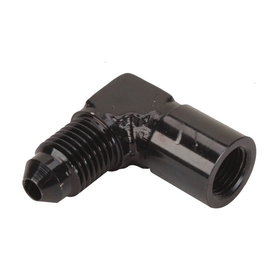 Fragola 495023BL 90 Black Press Gauge Fitting 1/8 Female -4 AN Male