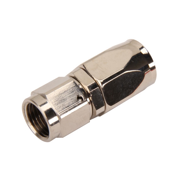 Speedway Full Flow Swivel Hose End Fitting, Straight, Nickel, -10 AN