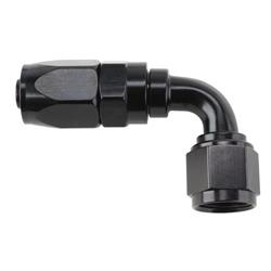 Speedway Full Flow Swivel Hose End Fitting, 90 Degree, Black, -10 AN