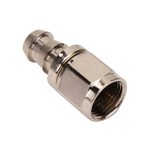 Straight Socketless Push-On Hose End, Nickel, -6 AN
