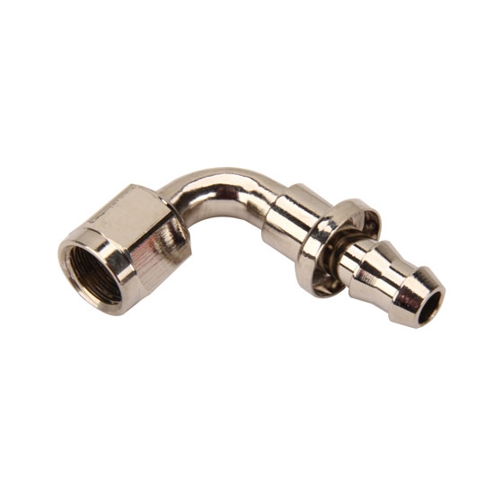 90 Degree Socketless Push-On Hose End Fitting, Nickel, -10 AN