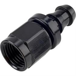 Black Socketless Straight Push-On Hose End Fitting, -6 AN