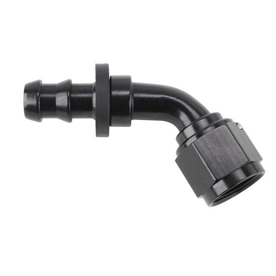 Black 45 Degree Socketless Push-On Hose End, -10 AN