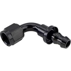 Black 90 Degree Socketless Push-On Hose End Fitting, -6 AN