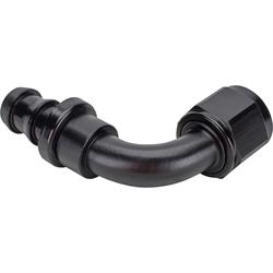 Black 90 Degree Socketless Push-On Hose End, -8 AN