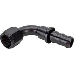 Black 90 Degree Socketless Push-On Hose End, -10 AN