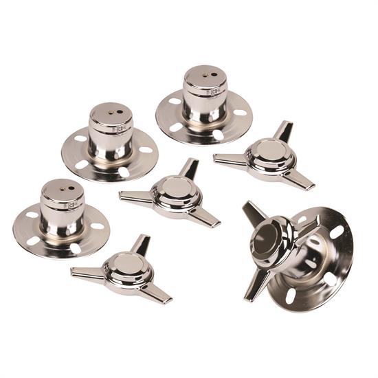 Gorilla Automotive 73506 Chrome 3 Bar Spinners w/Towers, 3 In OD