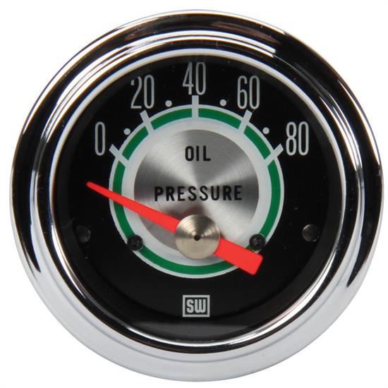 Stewart Warner 306BB Green Line 21/16 Inch Oil Pressure Gauge