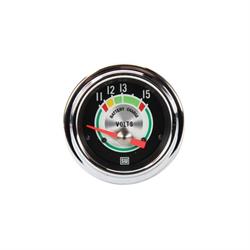 Stewart Warner 375T Green Line Voltmeter Gauge, 2-1/16 Inch