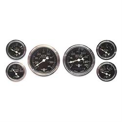 Stewart Warner 82223 Wings Six Gauge Set, Electric, Black Face