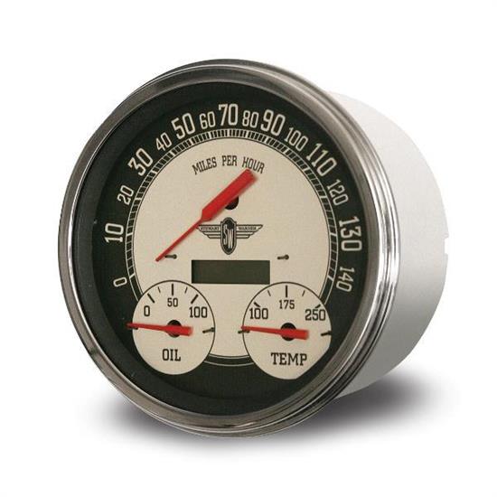 Stewart Warner 82258 Nostalgic 3-in-1 Gauge Kit, Speedometer/Tach