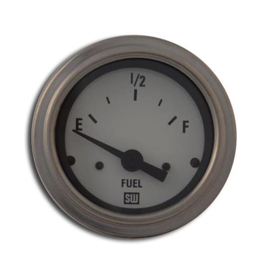 Stewart Warner 82303-WHT Deluxe 2-1/16 In Elec Fuel Level Gauge