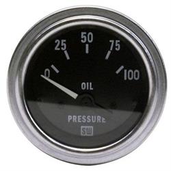 Stewart Warner 82305 Deluxe 2-1/16 Elec Oil Pressure Gauge, 0-100 PSI