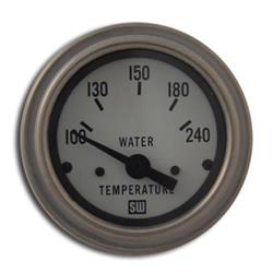 Stewart Warner 82306-WHT Deluxe 2-1/16 In Elec Water Temp Gauge
