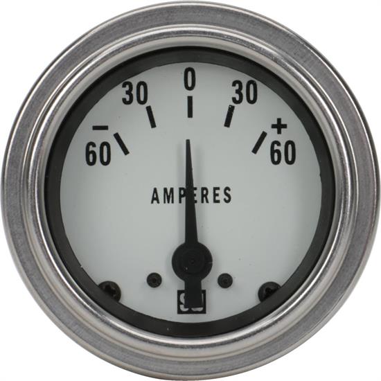 Stewart Warner 82311-WHT Deluxe Ammeter Gauge, 2-1/16 Inch