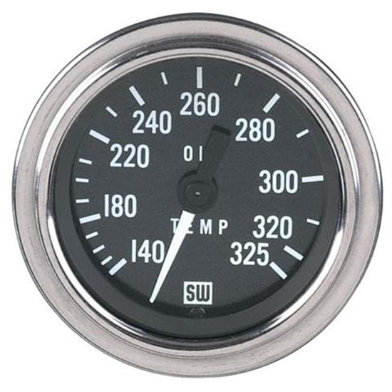 Stewart Warner Deluxe Oil Temperature Gauge, Mechanical, 21/6 Inch