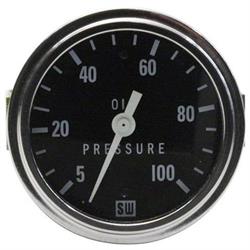 Stewart Warner 82406 2-5/8 Inch Deluxe Mechanical Oil Pressure Gauge