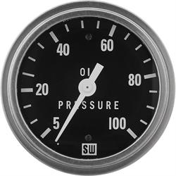 Stewart Warner 82406 2-5/8 Inch Deluxe Mechanical Oil Pressure Gauge
