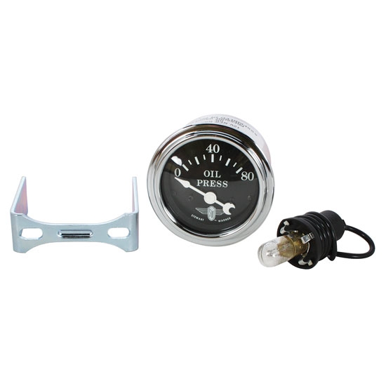 Stewart Warner 82474 Wings Electric Oil Pressure Gauge, Black