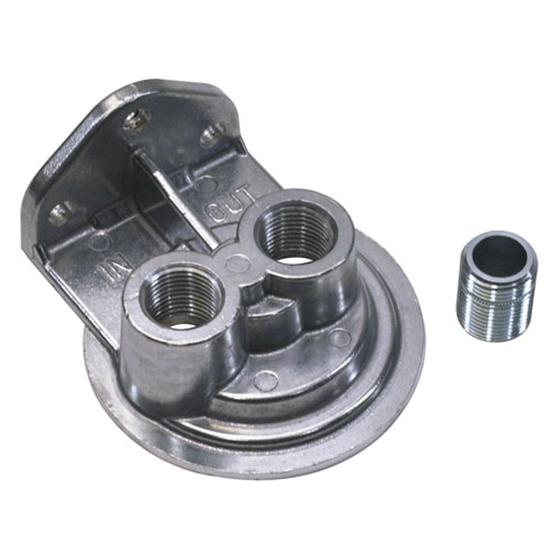 Single Remote Oil Filter Bracket, Vertical Outlet, 13/16-16 Thread