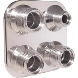 4-Way Bulkhead Plate and Fitting Kit for Heat and A/C, Square