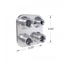 4-Way Bulkhead Plate and Fitting Kit for Heat and A/C, Square