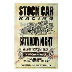 Stock Car Racing Metal Sign