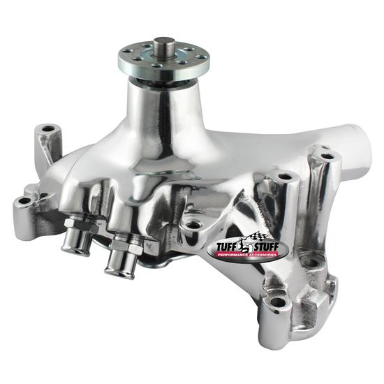 Tuff Stuff 1461AA BBC Platinum Long Aluminum Water Pump, Chrome
