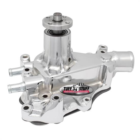 Tuff Stuff 1468A Ford Water Pump, Drivers Side Inlet, Chrome