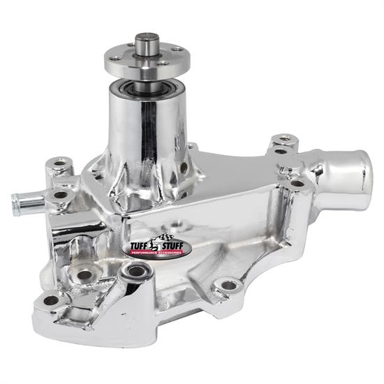 Tuff Stuff 1469A Ford Water Pump, Drivers Side Inlet, Chrome