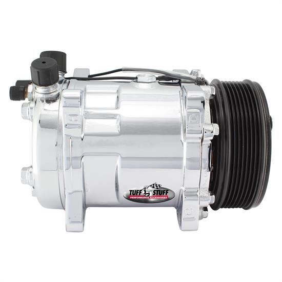 Tuff Stuff 4505NA6G A/C Compressor Sanden 508, 6 Groove, Chrome