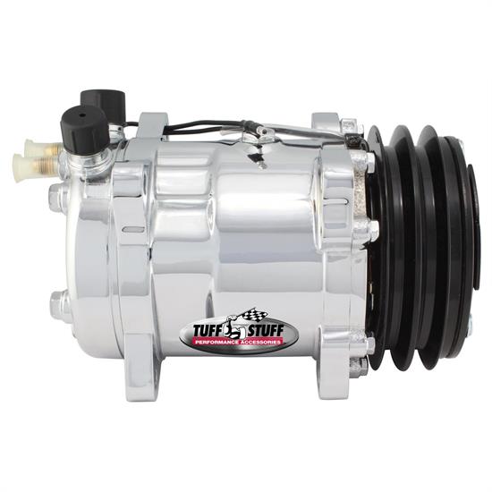 Tuff Stuff 4505NADP A/C Compressor Sanden 508, 2 Groove, Chrome