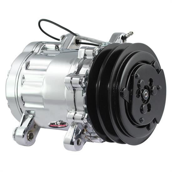 Tuff Stuff 4517NADP A/C Compressor, 2 Groove, Chrome