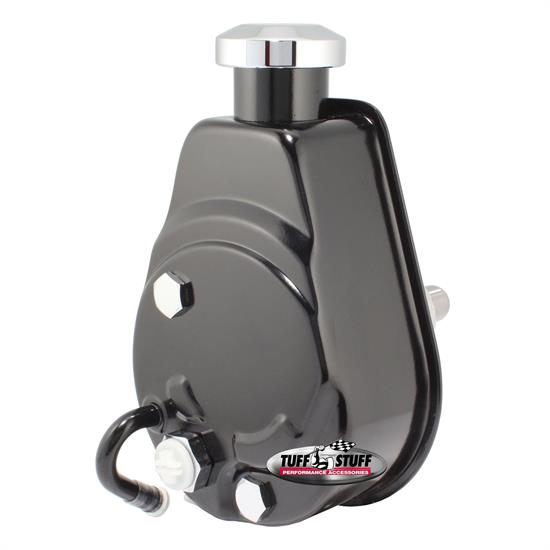 Tuff Stuff 6163B GM Power Steering Pump, Press Fit Shaft, Black