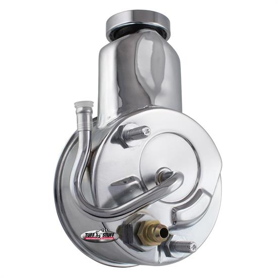 Tuff Stuff 6190A Saginaw Power Steering Pump, Keyed Shaft, Chrome