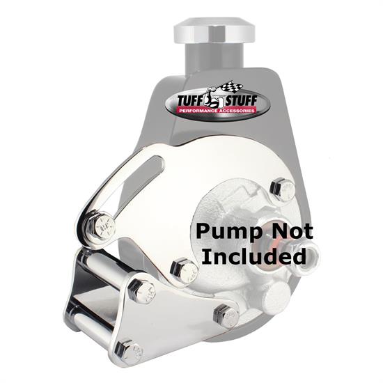 Tuff Stuff 6508A SBC Long Power Steering Pump Bracket, Chrome