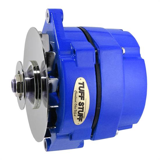 Tuff Stuff 7127NFBLUE GM Alternator, 100 Amp, Blue W/Chrome