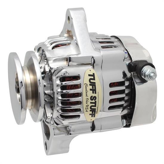 Tuff Stuff 7512A Mini Nippondenso 1 Wire Alternator, 55 Amp, Chr
