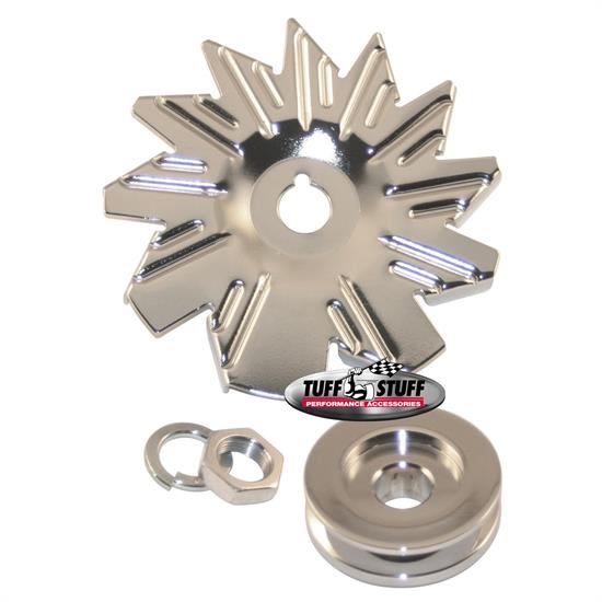 Tuff Stuff 7600A Chrome Alternator Fan And Pulley Combo