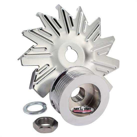 Tuff Stuff 7600D Chrome Alternator Fan And Pulley Combo