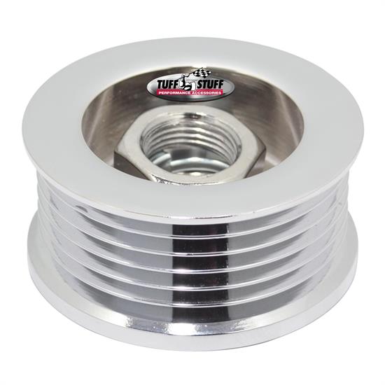 Tuff Stuff 7610A Chrome Alternator Pulley, 6 Groove