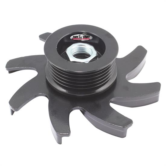 Tuff Stuff 7679DC Billet Aluminum Alternator Fan And Pulley, Blk