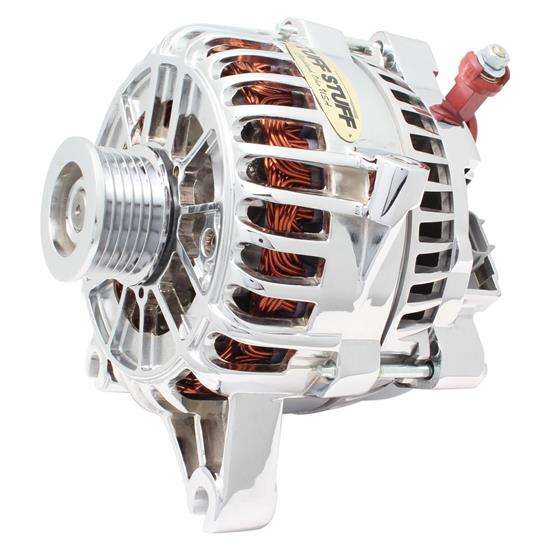 Tuff Stuff 8318A Ford Alternator, 135 Amp, OEM Wire, Chrome