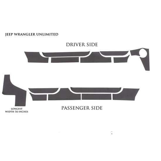 LUND 5821202 Rhino Linings Rocker Guard Small 07-17 Jeep Wrangler