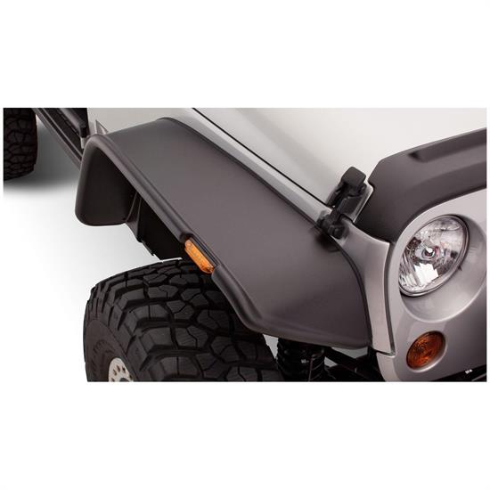 Bushwacker 10053-07 Flat Style Fender Flares Front 07-17 Wrangler