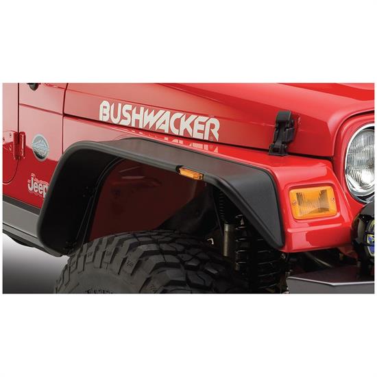Bushwacker 10055-07 Flat Style Fender Flares Front Pair, 97-06 Tj