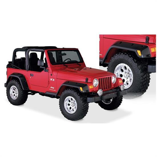 Bushwacker 10908-07 Pocket Style Fender Flares F/R 4pc, 97-06 Tj