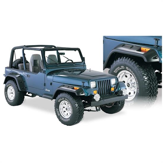 Bushwacker 10909-07 Cut-Out Fender Flares F/R 4pc, 87-95 Wrangler
